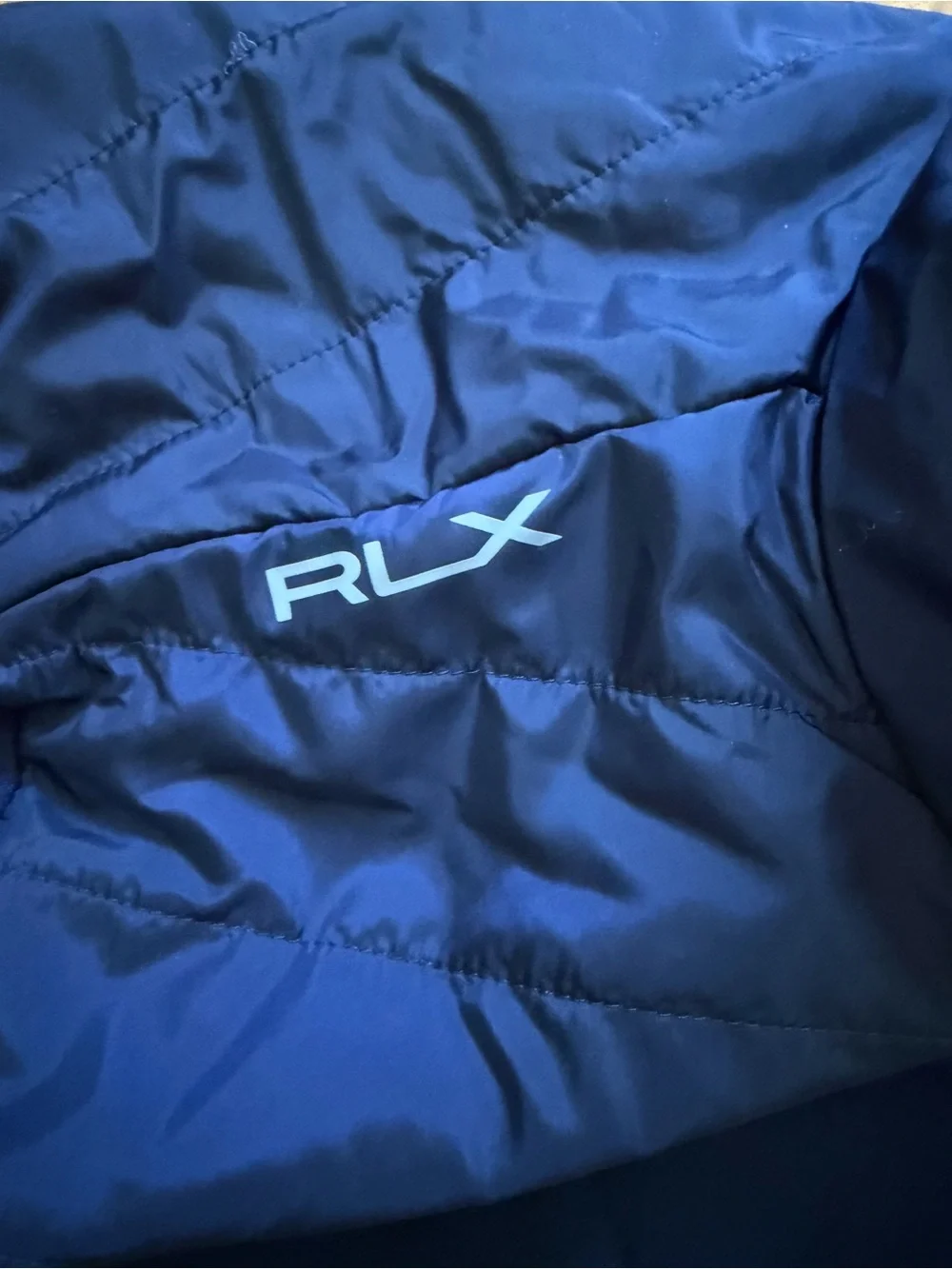 Ralph Lauren RLX Golf Quilted Panel Fleece Pullover Navy 1/4 Zip Size Small NWT